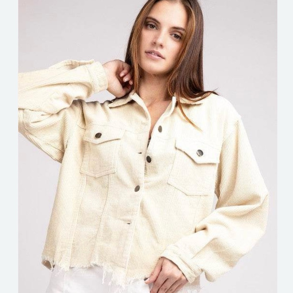 POL Cream Corduroy Jacket